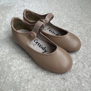 Capezio Tele-Tone Youth Girl Size 10.5 W Tap Shoes Beige Man Made Materials